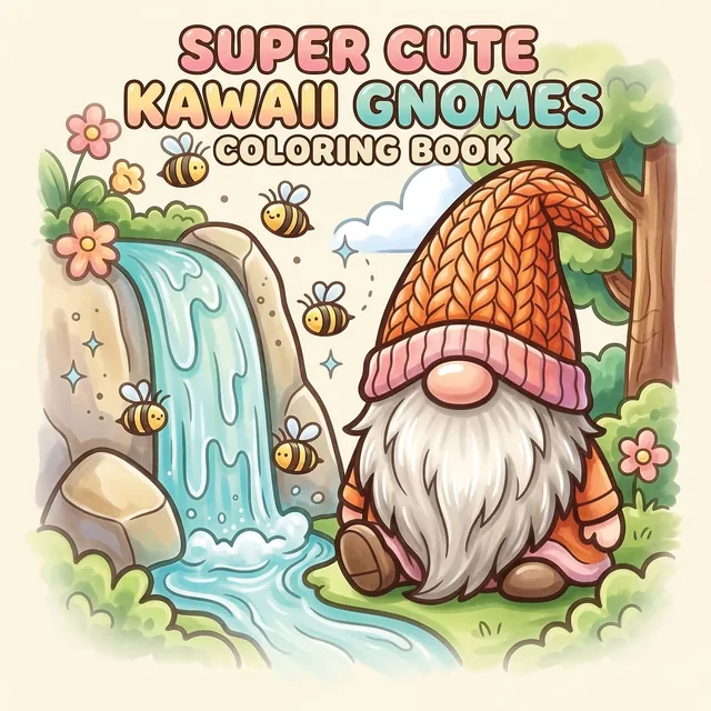 Kleurboek Super Cute Kawaii gnomes