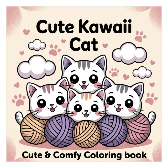 Kleurboek Cute Kawaii Cat