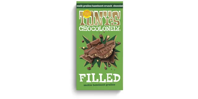 Chocolade Tonys Chocolonely filled melk hazel pra