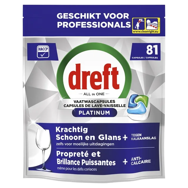 Vaatwastabletten Dreft AiO pro plt  reg 81 st