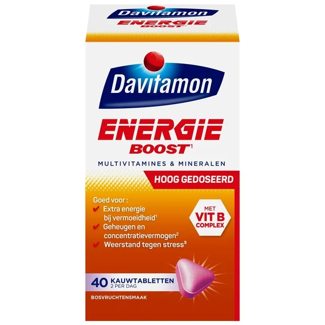 Multi-vitamine Davitamon Energie kauw bosvr 40st