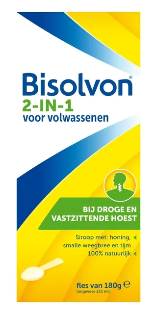 Hoestdrank Bisolvon 2 in 1 volwassenen 133ml