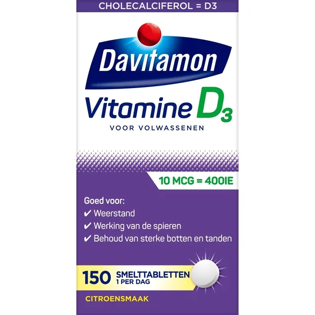 Vitamine D Davitamon volwassenen 150 smelttablet