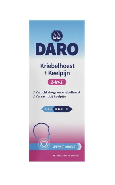 Hoestdrank Daro 2-in-1 kriebelhoest keelpijn 150ml