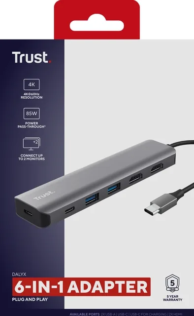 Adapter Trust Dalyx 6in1 USBC