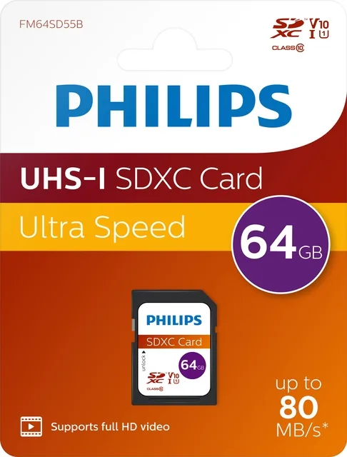 Geheugenkaart Philips Ultra Speed SDXC 64GB