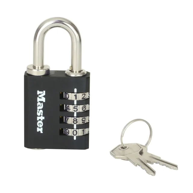 Hangslot MasterLock combi alu + noodsleutel 40mm