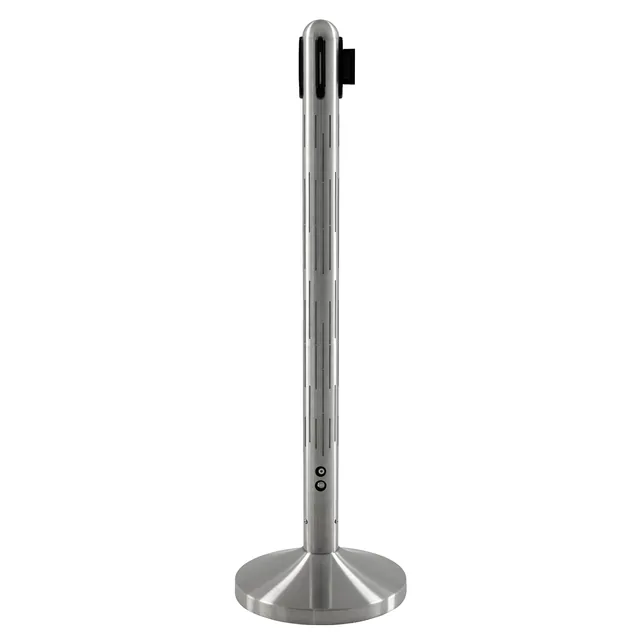 Afzetpaal Securit RVS met rolband RGB 100cm zilver