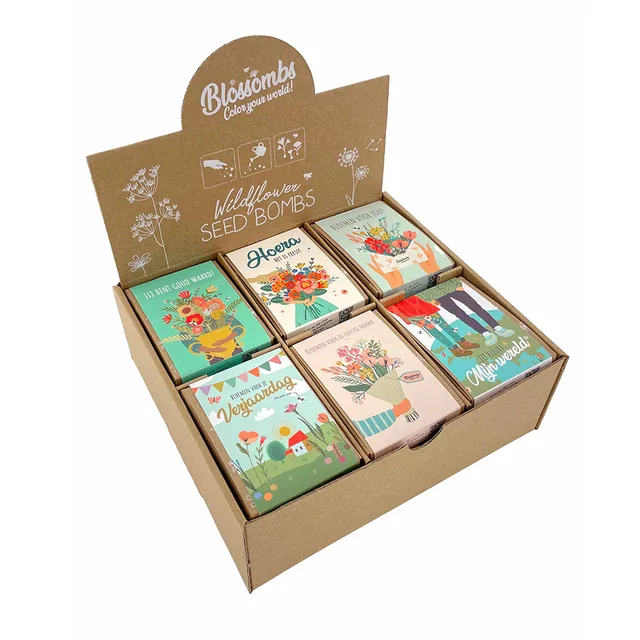 Giftbox Blossombs Flowers assorti displ à 24st