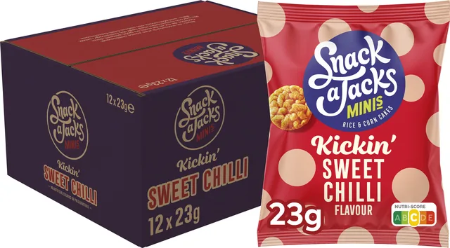 Mini rijstwafels Snack-a-Jacks sweet chili