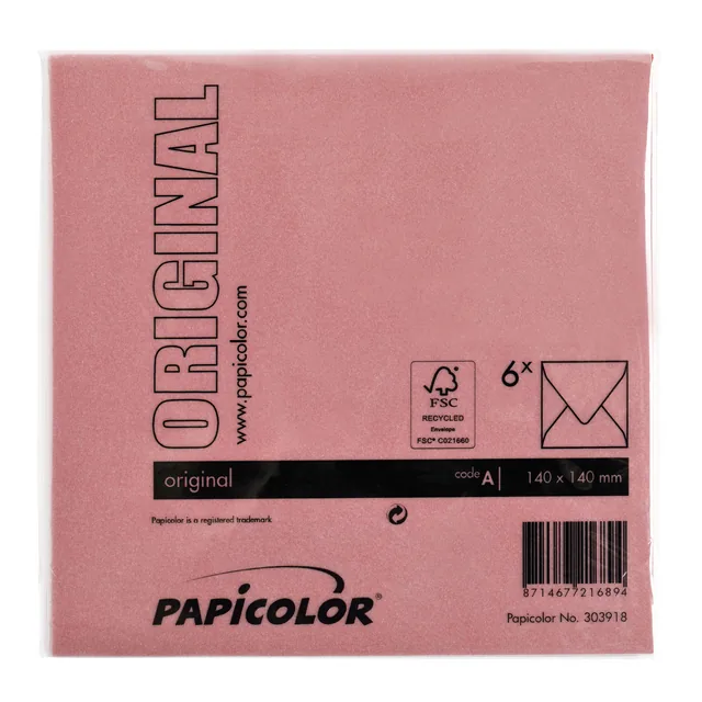 Envelop Papicolor 140x140mm rood