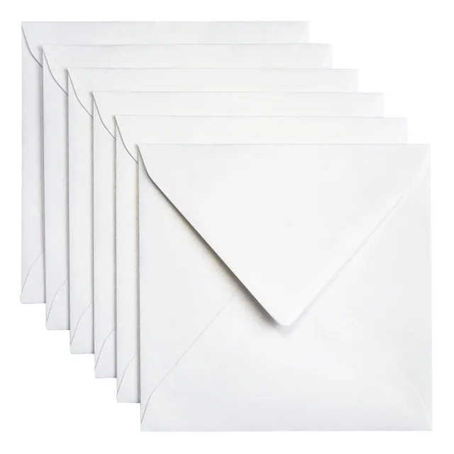 Envelop Papicolor 140x140mm metallic parelwit