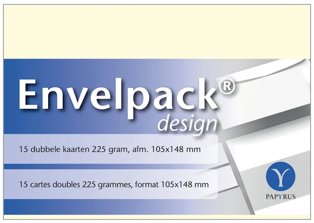 Dubbele kaart Papyrus Envelpack A6 105x148mm ivoor