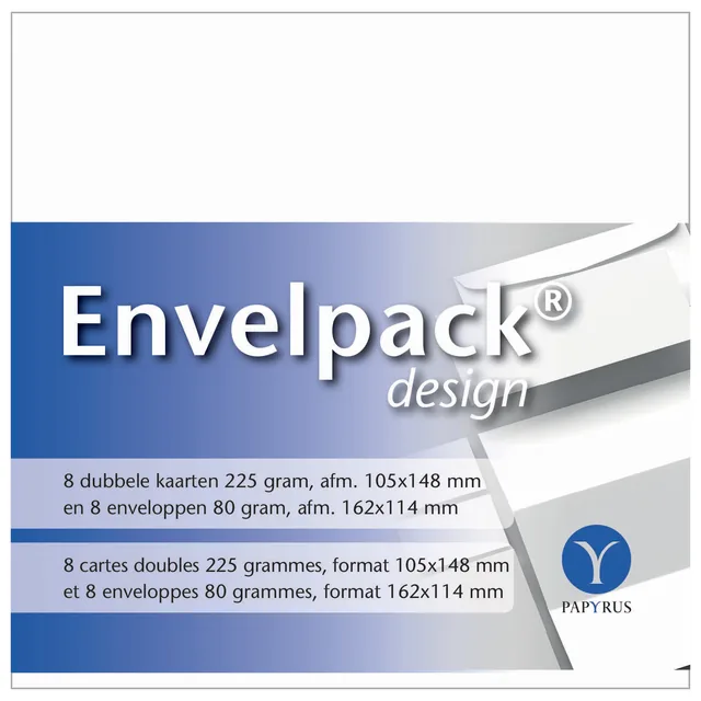 Dubbele kaart Papyrus Envelpack C6 114x162mm wit