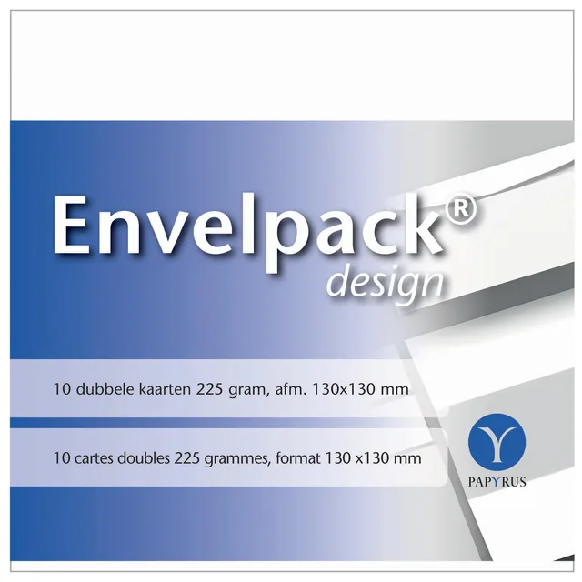 Dubbele kaart Papyrus Envelpack 130x130mm wit