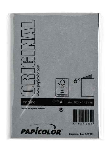 Correspondentiekaart Papi dubbel A 6r avenzwart