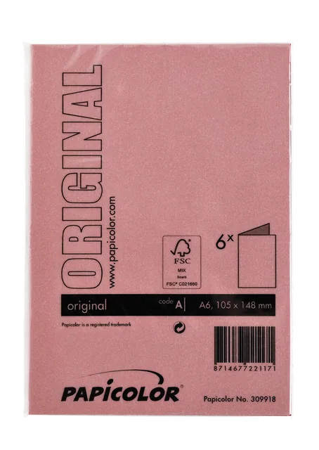 Correspondentiekaart Papi dubbel A6 rood