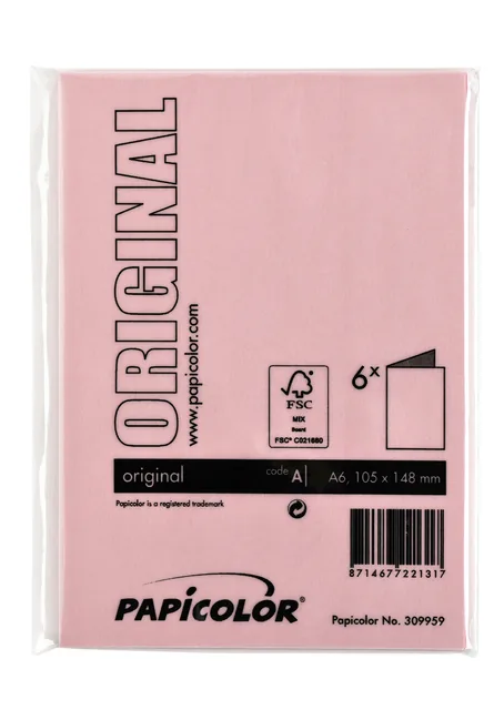 Correspondentiekaart Papi dubbel A6 babyroze