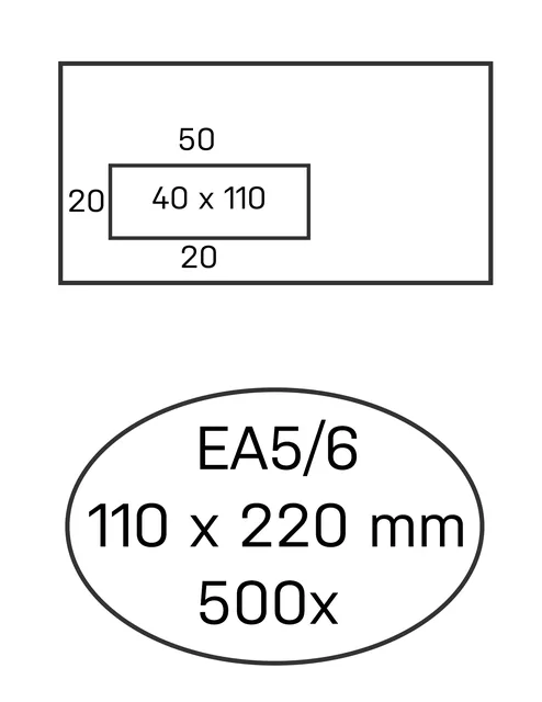 Envelop Hermes ea5/6 vl v23 4x11 80gr zk wit