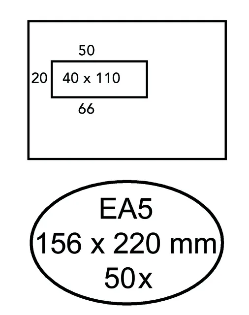 Envelop Hermes venster EA5 vl zk 80gr 50st