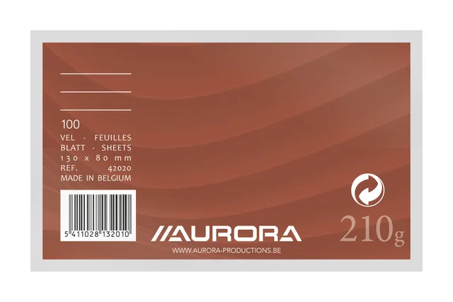 Systeemkaart Aurora 130x80 lijn rode koplijn 210gr