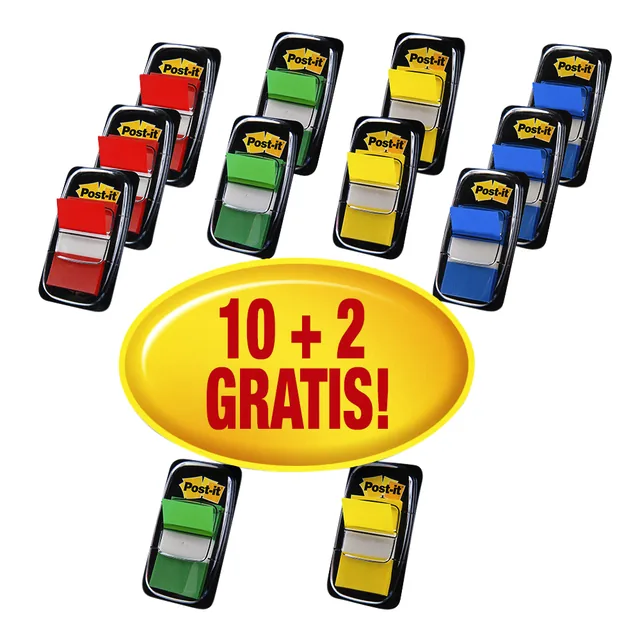 Indextabs Post-it 680 25.4x43.2mm 10+2 ass
