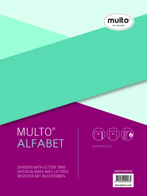 Tabbladen Multo A4 23r PP a z grijs
