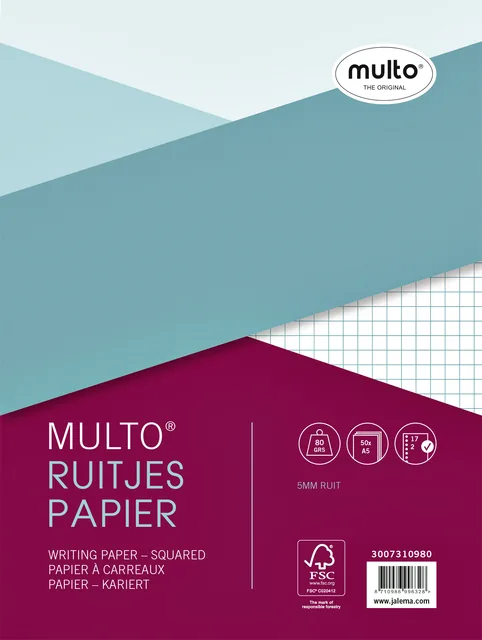 Interieur Multo 17-gaats ruit 5mm 80gr 50vel