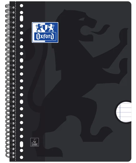 Collegeblk Oxf A4+ lijn 4gaats 180pag 80gr zwart