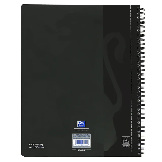 Collegeblk Oxf A4+ lijn 4gaats 180pag 80gr zwart