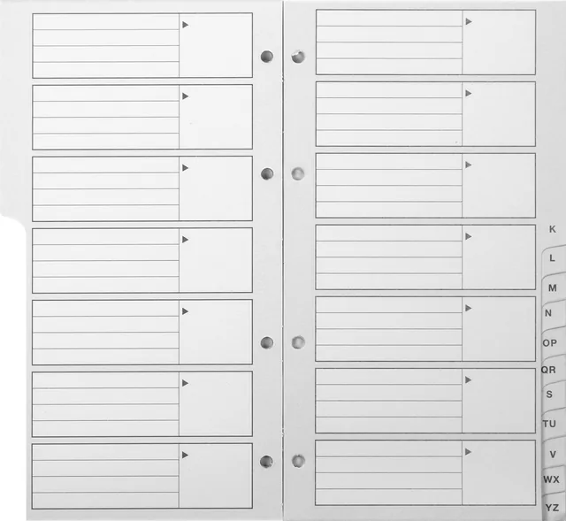 Telefoonregister navulling Kan A-Z 200x100mm 4r