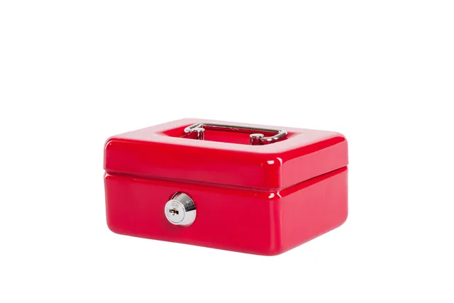 Geldkist MAUL muntgleuf slot 125x95x60mm rood