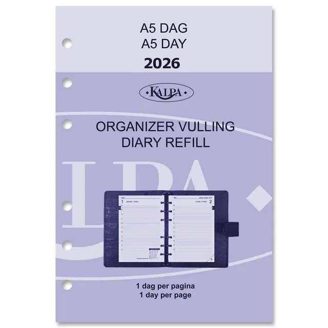 Agendavulling 2027 Kalpa A5 1dag/1pagina