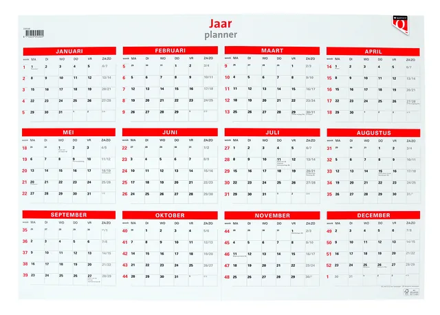 Jaarplankalender 2027 Quantore 48x68cm