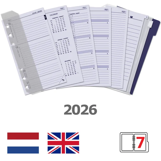 Agendavulling 2027 Kalpa Personal jaards 7d/2p