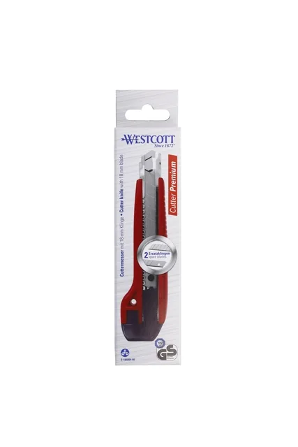 Snijmes Westcott premium 18mm schuif rood