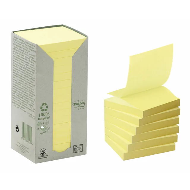 Memoblok Post-it Z-Note R3301T recycled 76x76mm gl