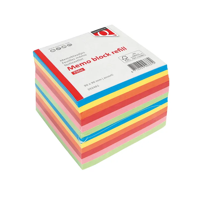 Memoblok Quantore 90x90mm 700v Losbladig assorti