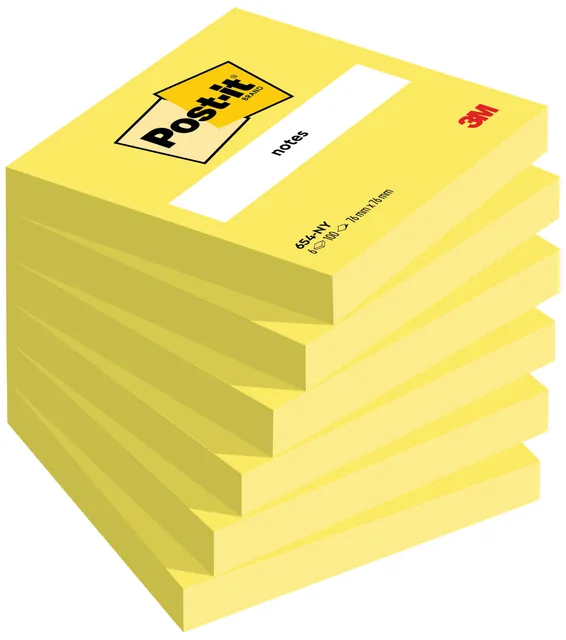 Memoblok Post-it 654 76x76mm neon geel