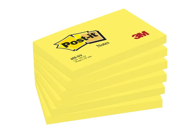 Memoblok Post-it 655 76x127mm neon geel