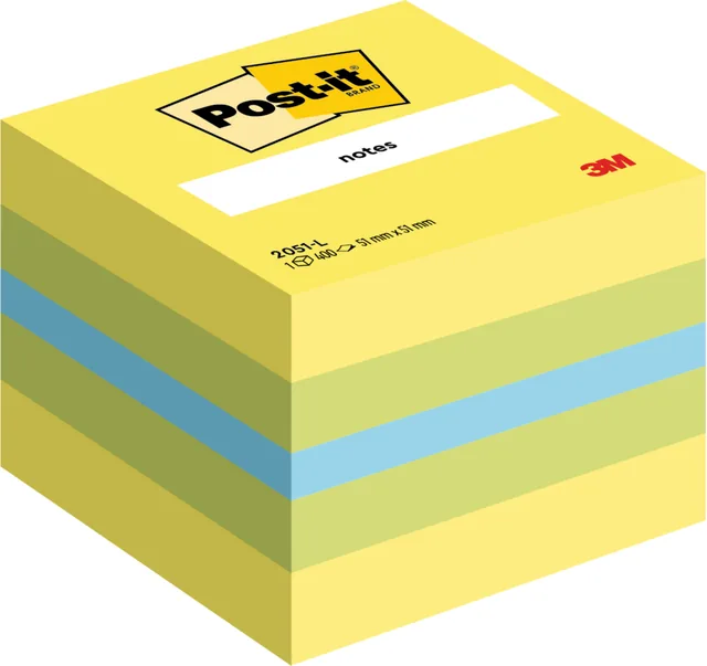 Memoblok Post-it 2051 51x51mm kubus lemon