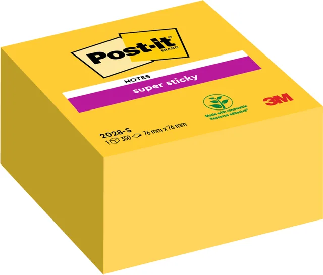Memoblok Post-it 2028 Super Sticky 76x76mm gl