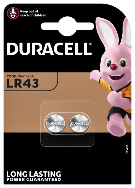Batterij Duracell LR43 alkaline 2pck