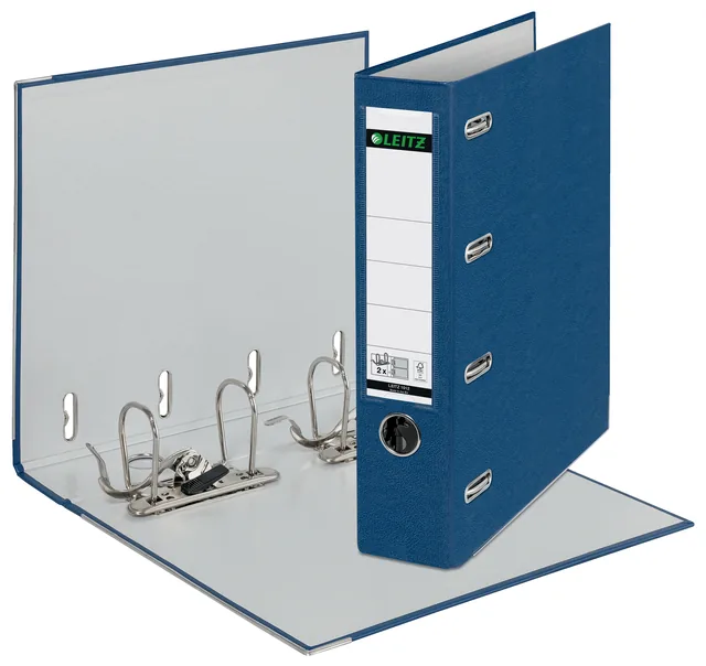 Giro bank ordner Leitz A4 dubb mech 80mm PP bl