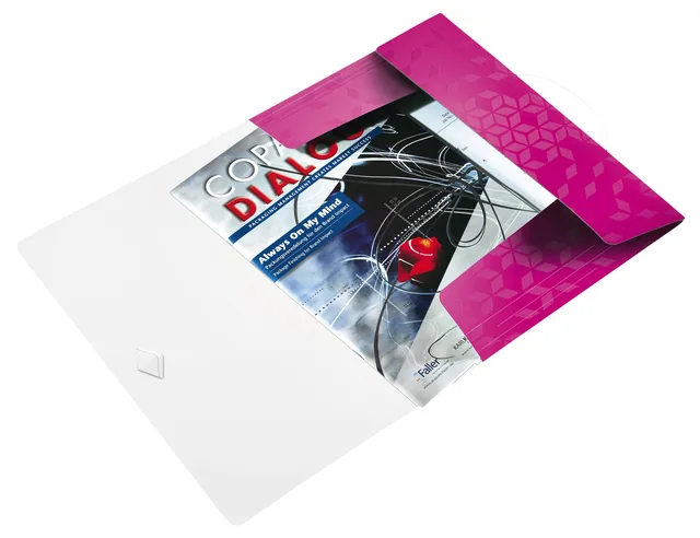 Elastomap Leitz WOW A4 3 klep PP roze