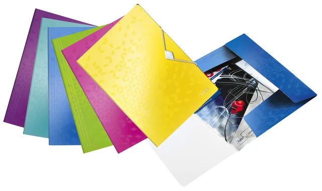 Elastomap Leitz WOW A4 3 klep PP roze