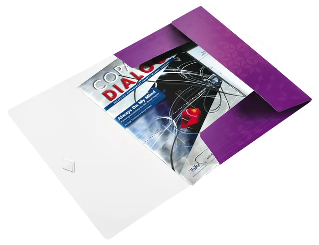 Elastomap Leitz WOW A4 3 klep PP paars