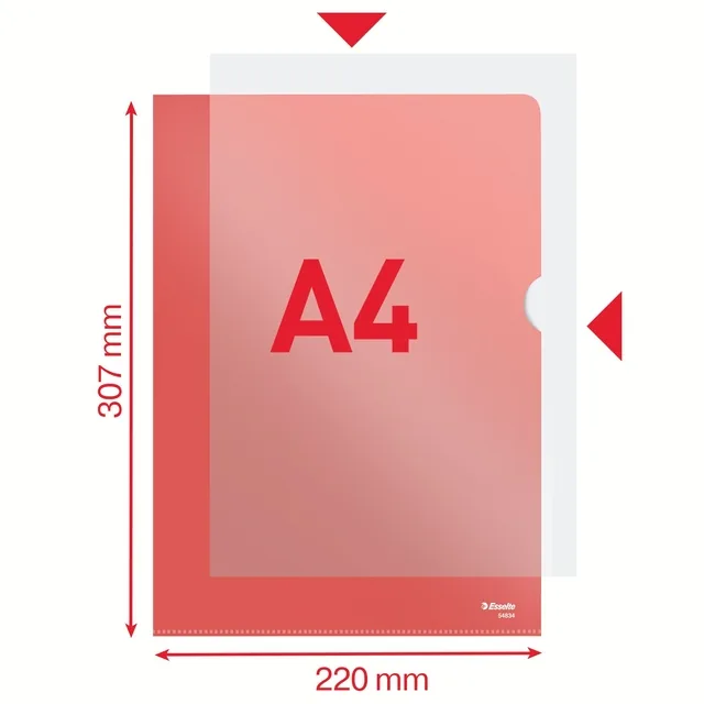 L-map Esselte standaard A4 0.11mm PP rood