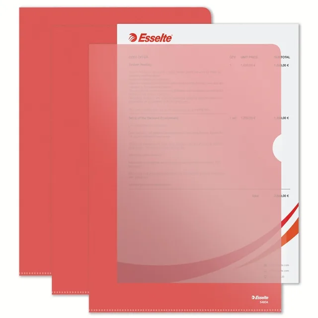 L-map Esselte standaard A4 0.11mm PP rood
