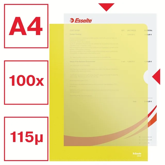 L-map Esselte standaard A4 0.11mm PP geel